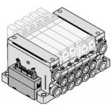 SMC solenoid valve 4 & 5 Port VQ VV5Q21-J, 1000 Series, Base Mounted Manifold, Plug-in Type, Flat Ribbon Cable